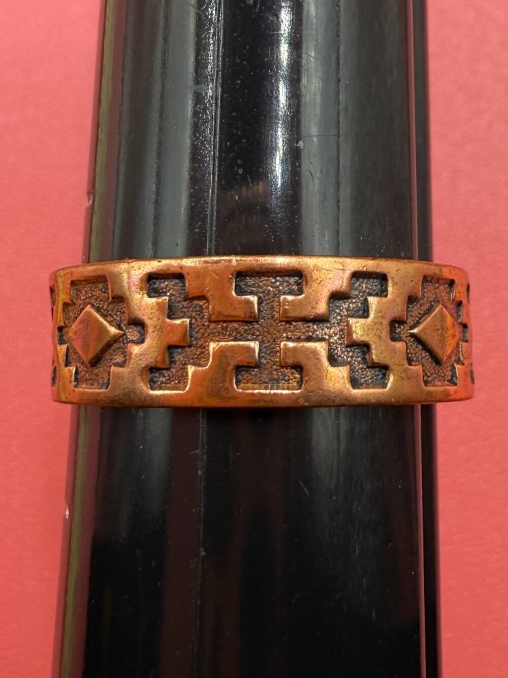 Vintage WM Wheeler Co Signed Solid Copper Band Ring Arrow Southwest Size 9.5